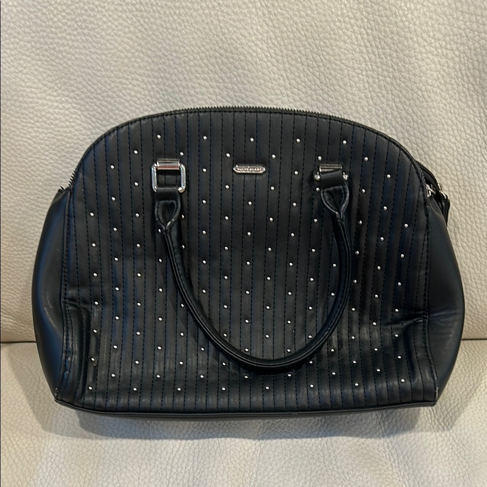 David Jones Black Studded Handbag used
